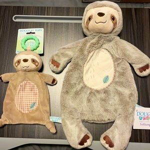Douglas sloth sshlumpie set of two teether/plush